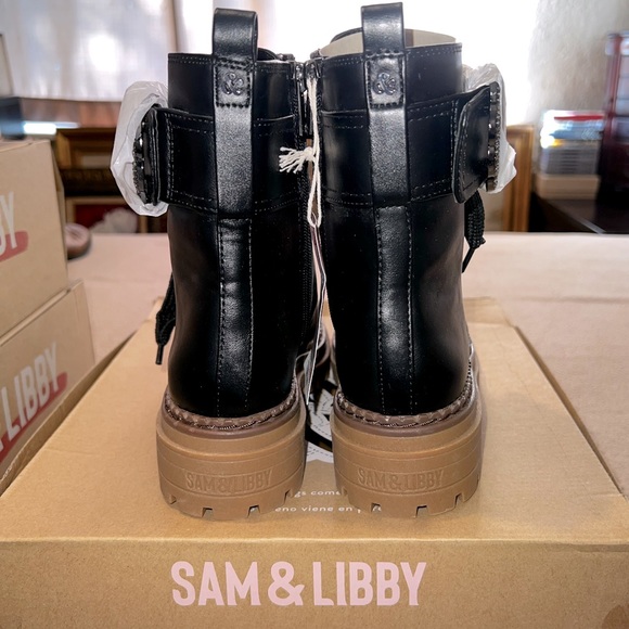 Sam & Libby Samantha Combat Boots Black - Picture 7 of 8